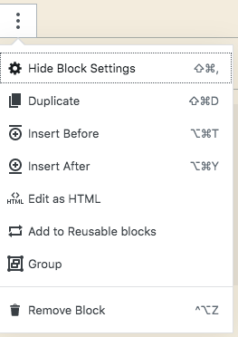 Gutenberg Additional Block Options